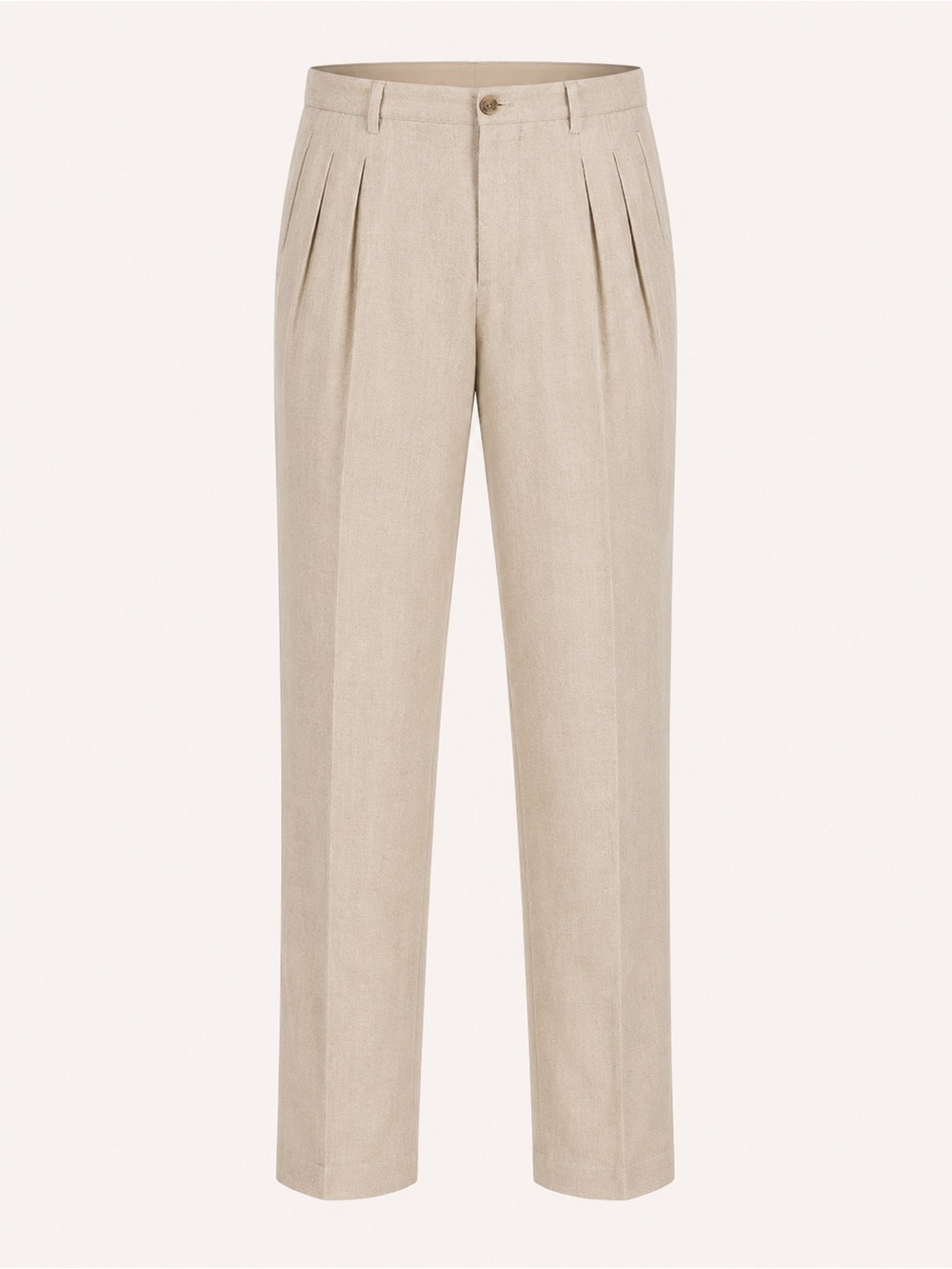 Vintage Linen Pleated Dress Pants Beige 36 Quiet Luxury Trouser Made in Italy